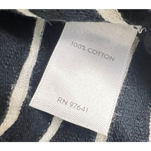 J Jill Mixed Stripes Hooded Tunic Top Size XL Women Long Sleeve Cotton Pullover - Picture 5 of 9